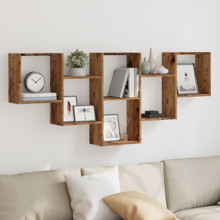 Estantería de pared madera ingeniería envejecida 159x18x66 cm de , Estantes y estanterías - Ref: Foro24-853306, Precio: 49,77...