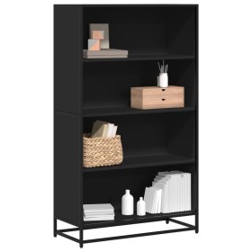 Estantería de madera de ingeniería negra 80,5x35x139 cm de , Librerías y estanterías - Ref: Foro24-3300845, Precio: 115,16 €,...
