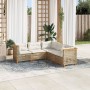 Juego de sofás jardín con cojines 5 pzas ratán sintético beige de , Conjuntos de jardín - Ref: Foro24-3261826, Precio: 434,29...