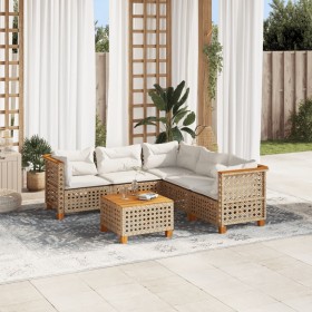 Juego de sofás jardín con cojines 6 pzas ratán sintético beige de , Conjuntos de jardín - Ref: Foro24-3261832, Precio: 489,25...