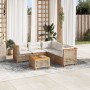 Juego de sofás jardín con cojines 6 pzas ratán sintético beige de , Conjuntos de jardín - Ref: Foro24-3261832, Precio: 489,25...