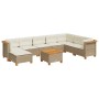 Set de sofás de jardín con cojines 9 pzas ratán sintético beige de , Conjuntos de jardín - Ref: Foro24-3261961, Precio: 640,8...
