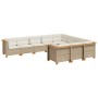 Juego de sofás jardín con cojines beige 10 pzas ratán sintético de , Conjuntos de jardín - Ref: Foro24-3262033, Precio: 745,5...