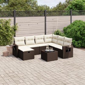 Set sofás de jardín 8 piezas y cojines ratán sintético marrón de , Conjuntos de jardín - Ref: Foro24-3263849, Precio: 521,06 ...