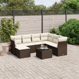 Set sofás de jardín 8 piezas y cojines ratán sintético marrón de , Conjuntos de jardín - Ref: Foro24-3263229, Precio: 504,24 ...