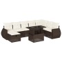 Set de sofás de jardín 9 pzas y cojines ratán sintético marrón de , Conjuntos de jardín - Ref: Foro24-3275193, Precio: 644,75...