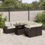 Set de sofás de jardín 9 pzas y cojines ratán sintético marrón de , Conjuntos de jardín - Ref: Foro24-3268433, Precio: 655,54...