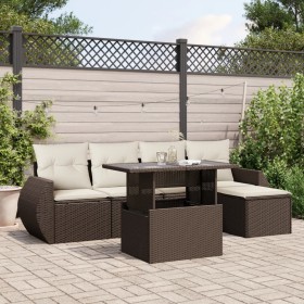 Set sofás de jardín 6 piezas y cojines ratán sintético marrón de , Conjuntos de jardín - Ref: Foro24-3268503, Precio: 416,82 ...