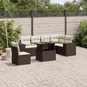 Juego de sofás de jardín 7 piezas con cojines ratán PE marrón de , Conjuntos de jardín - Ref: Foro24-3269203, Precio: 534,53 ...