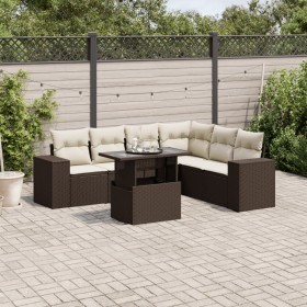 Juego de sofás de jardín 7 piezas con cojines ratán PE marrón de , Conjuntos de jardín - Ref: Foro24-3269193, Precio: 534,53 ...