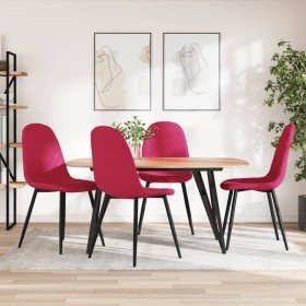 Sillas de comedor 4 unidades terciopelo rojo tinto en Sillas de comedor | Comprar online en Foru.es