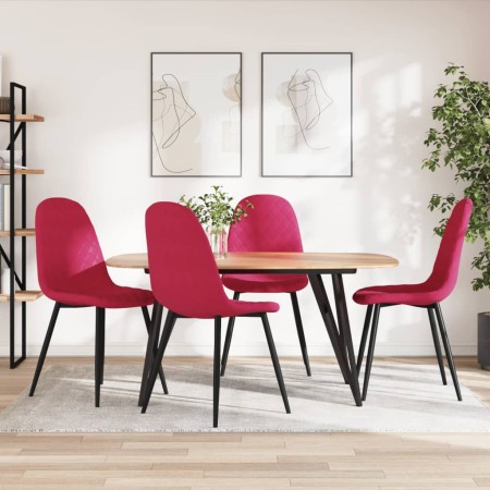 Sillas de comedor 4 unidades terciopelo rojo tinto en Sillas de comedor | Comprar online en Foru.es