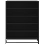Zapatero de madera de ingeniería y metal negro 75x38x97,5 cm de , Zapateros y organizadores de calzado - Ref: Foro24-3300870,...