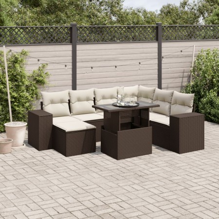 Set sofás de jardín 8 piezas y cojines ratán sintético marrón de , Conjuntos de jardín - Ref: Foro24-3269333, Precio: 581,01 ...