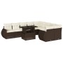 Set de sofás de jardín 10 pzas y cojines ratán sintético marrón de , Conjuntos de jardín - Ref: Foro24-3268763, Precio: 748,1...