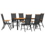 Juego de comedor para jardín 7 piezas aluminio negro y marrón de , Conjuntos de jardín - Ref: Foro24-3200602, Precio: 570,09 ...
