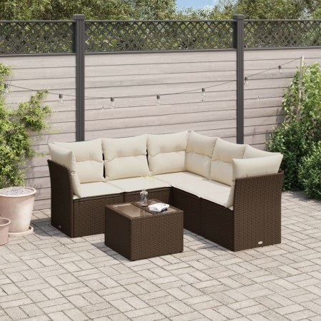 Set sofás de jardín 6 piezas y cojines ratán sintético marrón de , Conjuntos de jardín - Ref: Foro24-3217633, Precio: 376,23 ...