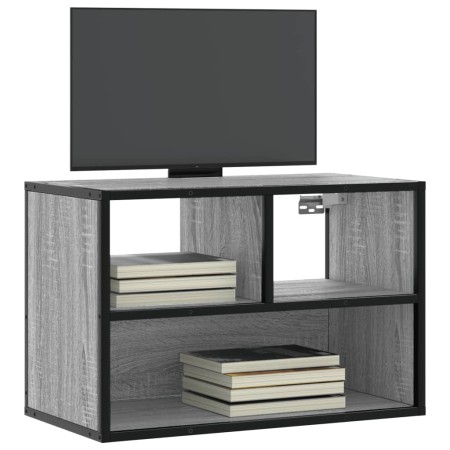 Mueble de TV madera y metal roble ahumado 60x31x39,5 cm de , Muebles TV - Ref: Foro24-848917, Precio: 42,31 €, Descuento: %