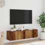 Mueble de TV de pared madera ingeniería envejecida 120x30x30 cm de , Muebles TV - Ref: Foro24-856020, Precio: 79,22 €, Descue...