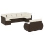 Set de sofás de jardín 9 pzas y cojines ratán sintético marrón de , Conjuntos de jardín - Ref: Foro24-3254160, Precio: 628,99...