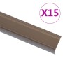 Perfiles de peldaños forma de L 15 uds aluminio marrón 67 cm de , Escaleras - Ref: Foro24-146793, Precio: 71,62 €, Descuento: %