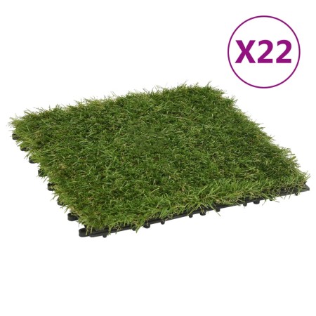 Baldosas de césped artificial 22 uds verde 30x30 cm de vidaXL, Flora artificial - Ref: Foro24-149031, Precio: 118,39 €, Descu...