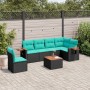 Set de sofás de jardín 7 pzas con cojines ratán sintético negro de , Conjuntos de jardín - Ref: Foro24-3226862, Precio: 526,5...
