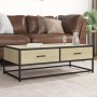 Mesa de centro madera ingeniería metal roble Sonoma 100x50x35cm de , Mesas de centro - Ref: Foro24-848780, Precio: 85,29 €, D...