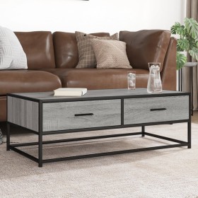 Mesa de centro madera ingeniería metal gris Sonoma 100x50x35 cm de , Mesas de centro - Ref: Foro24-848782, Precio: 87,92 €, D...