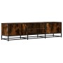 Mueble TV metal y madera ingeniería roble humo 160x35x41 cm de , Muebles TV - Ref: Foro24-848846, Precio: 108,02 €, Descuento: %