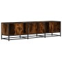Mueble TV metal y madera ingeniería roble humo 160x35x41 cm de , Muebles TV - Ref: Foro24-848846, Precio: 108,02 €, Descuento: %