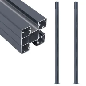 Postes de valla 2 unidades aluminio gris oscuro 185 cm de vidaXL, Postes de cerca - Ref: Foro24-148986, Precio: 140,63 €, Des...
