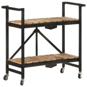 Carrito de cocina de madera maciza de mango 87x36x81 cm de , Carros de cocina y comedor - Ref: Foro24-321710, Precio: 140,52 ...