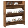 Zapatero de pared madera de ingeniería envejecida 80x18x90 cm de , Zapateros y organizadores de calzado - Ref: Foro24-856544,...