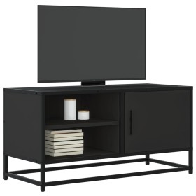 Mueble de TV madera de ingeniería y metal negro 80x34,5x40 cm de , Muebles TV - Ref: Foro24-848819, Precio: 66,09 €, Descuent...