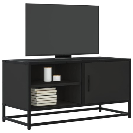 Mueble de TV madera de ingeniería y metal negro 80x34,5x40 cm de , Muebles TV - Ref: Foro24-848819, Precio: 66,09 €, Descuent...