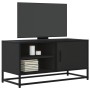 Mueble de TV madera de ingeniería y metal negro 80x34,5x40 cm de , Muebles TV - Ref: Foro24-848819, Precio: 66,09 €, Descuent...