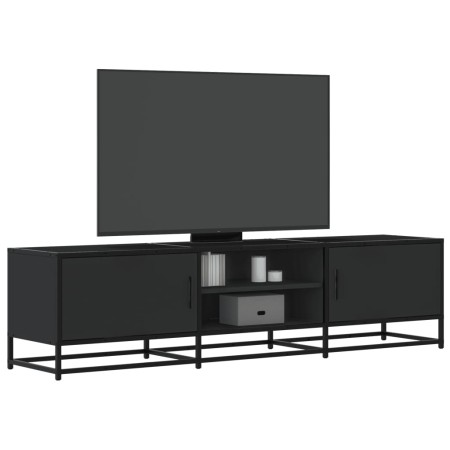 Mueble de TV madera de ingeniería y metal negro 160x35x41 cm de , Muebles TV - Ref: Foro24-848844, Precio: 115,51 €, Descuent...