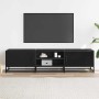 Mueble de TV madera de ingeniería y metal negro 160x35x41 cm de , Muebles TV - Ref: Foro24-848844, Precio: 115,51 €, Descuent...