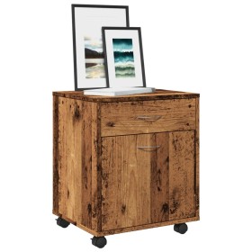 Armario con ruedas madera ingeniería envejecida 45x38x54 cm de , Taquillas y armarios de almacenamiento - Ref: Foro24-856654,...