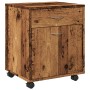 Armario con ruedas madera ingeniería envejecida 45x38x54 cm de , Taquillas y armarios de almacenamiento - Ref: Foro24-856654,...
