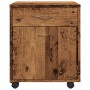 Armario con ruedas madera ingeniería envejecida 45x38x54 cm de , Taquillas y armarios de almacenamiento - Ref: Foro24-856654,...