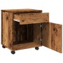Armario con ruedas madera ingeniería envejecida 45x38x54 cm de , Taquillas y armarios de almacenamiento - Ref: Foro24-856654,...