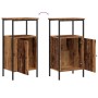 Mesita de noche madera ingeniería madera envejecida 41x31x80 cm de , Mesitas de noche - Ref: Foro24-857246, Precio: 47,18 €, ...