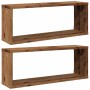 Estantes cubo de pared 2 uds madera envejecida 60x15x23 cm de , Estantes y estanterías - Ref: Foro24-856586, Precio: 35,89 €,...
