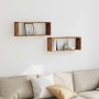Estantes cubo de pared 2 uds madera envejecida 60x15x23 cm de , Estantes y estanterías - Ref: Foro24-856586, Precio: 35,89 €,...