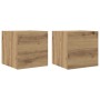 Muebles de pared para TV 2 uds roble artisan 30,5x30x30 cm de , Muebles TV - Ref: Foro24-856415, Precio: 47,48 €, Descuento: %