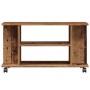 Mueble de TV con ruedas madera ingeniería envejecida 80x40x45cm de , Muebles TV - Ref: Foro24-855790, Precio: 62,61 €, Descue...