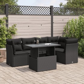 Set de sofás de jardín 6 piezas y cojines ratán sintético negro de , Conjuntos de jardín - Ref: Foro24-3326156, Precio: 459,8...
