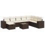 Set de sofás de jardín 9 pzas y cojines ratán sintético marrón de , Conjuntos de jardín - Ref: Foro24-3325749, Precio: 570,13...